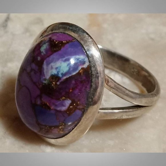 CLOSEOUT! 🔥 AUTHENTIC Mohave Purple Turquoise sterling silver Ring sz 6 06 - Picture 3 of 9